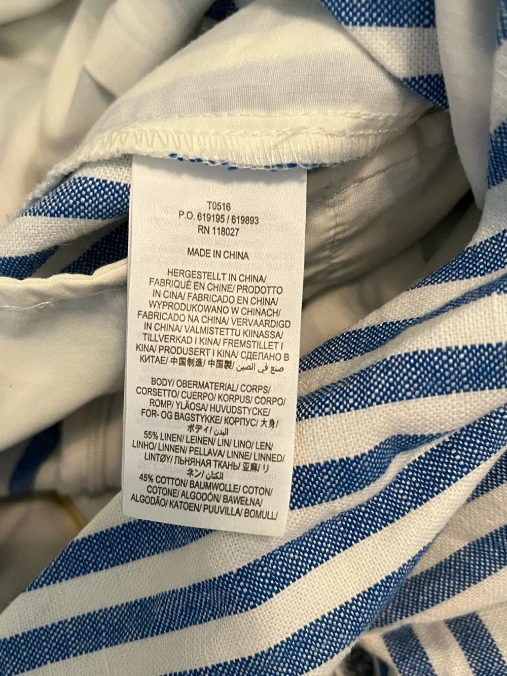 Boden Blue White Stripe Linen Blend Culotte Jumpsuit Petite 4 Coastal Chic - Picture 7 of 8